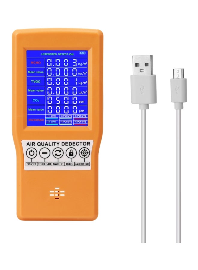 Digital Air Quality Analyzer Orange/White 17.2x4.5x9cm - Image 2