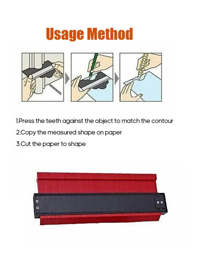 Generic - Gauge Measuring Ruler Red/Black 27x2x10cm - Image 1