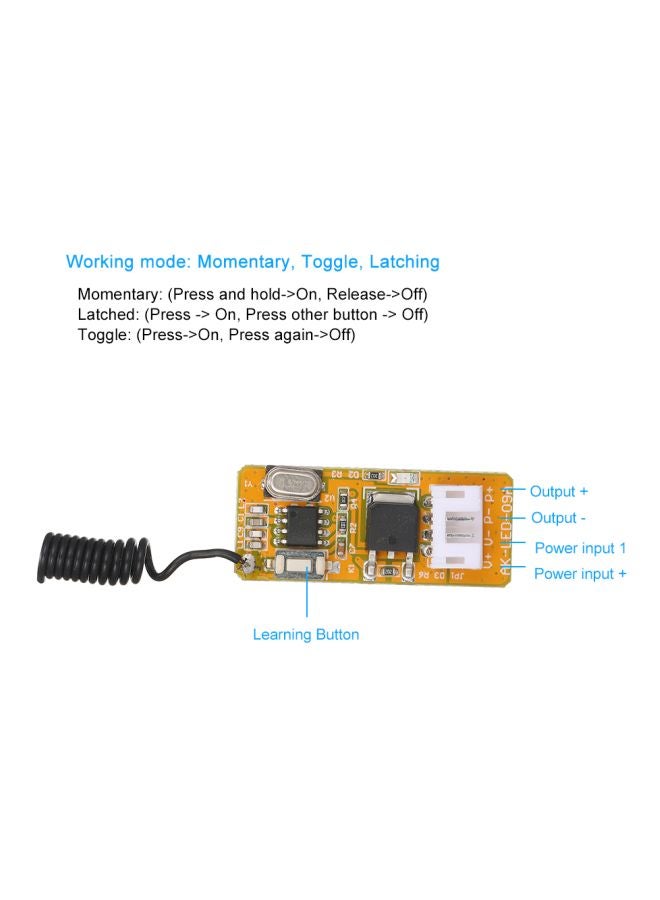 Smart Home Mini Relay Wireless RF Remote Control Switch Set Black/Yellow/Blue
