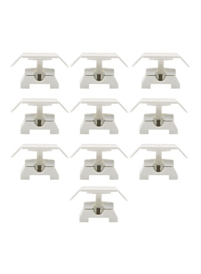 10-Piece Bracket For Wired PIR Motion Sensor Detector White 18x10x15cm - Image 1