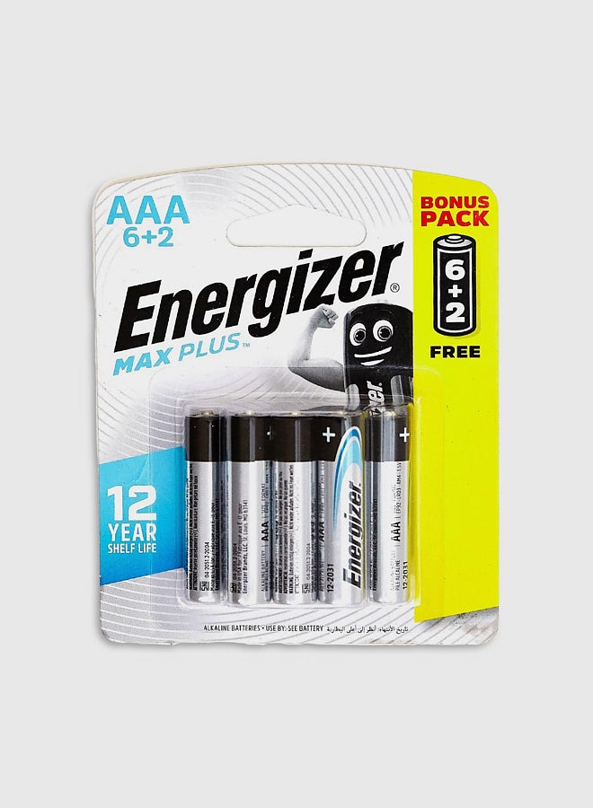 Energizer - Energizer Max Plus 1.5V Alkaline batteries -  Promo Pack Of 6+2 100grams - Image 1