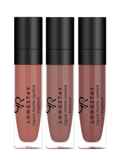 Golden Rose 3-Piece Longstay Liquid Matte Lipstick Mix 3 Multicolour (24,16,22)  - Image 1