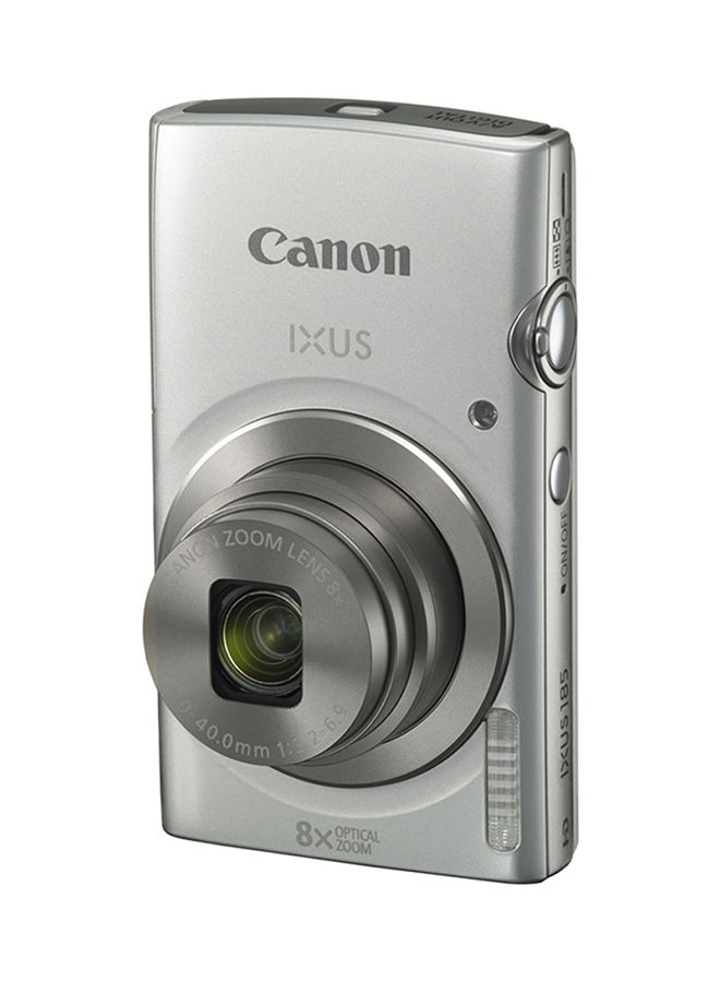 كانون - مُجدد - كاميرا طراز IXUS 185 بوينت آند شوت بدقة 20 ميجابيكسل وخاصية التكبير البصري حتي 8x باللون الفضي - Image 1