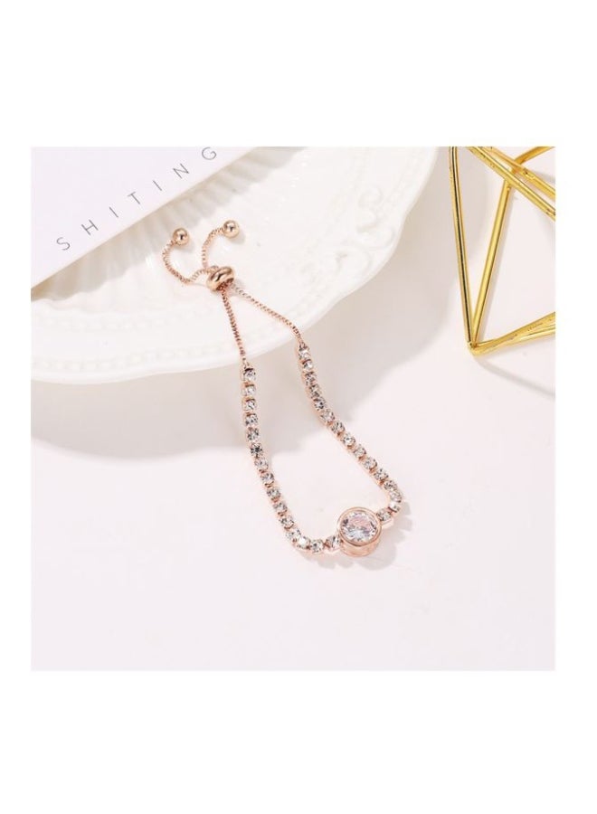 بيوينتي سوار من سبيكة الزنك بحلية مرصعة بالزركونيا المكعبة - Image 2