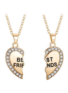 2-Piece Zinc Alloy Best Friend Heart Pendant Necklace