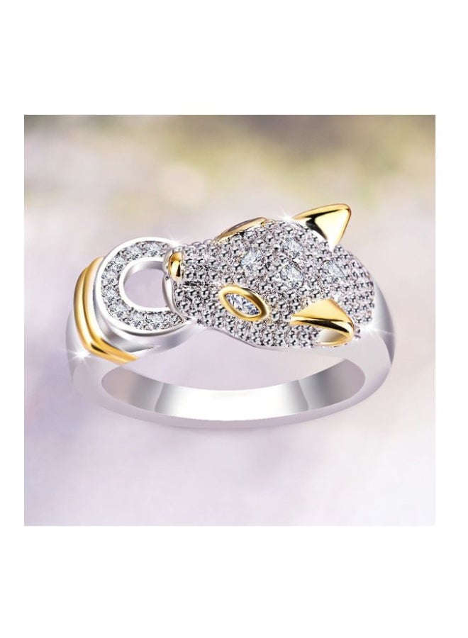 بيوينتي خاتم بنمط فهد فريد مرصع بأحجار الزركونيا المكعبة من المعدن - Image 3