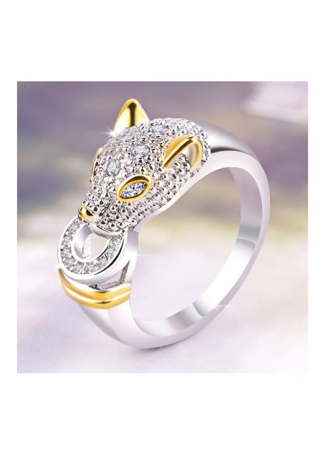 بيوينتي خاتم بنمط فهد فريد مرصع بأحجار الزركونيا المكعبة من المعدن - Image 4