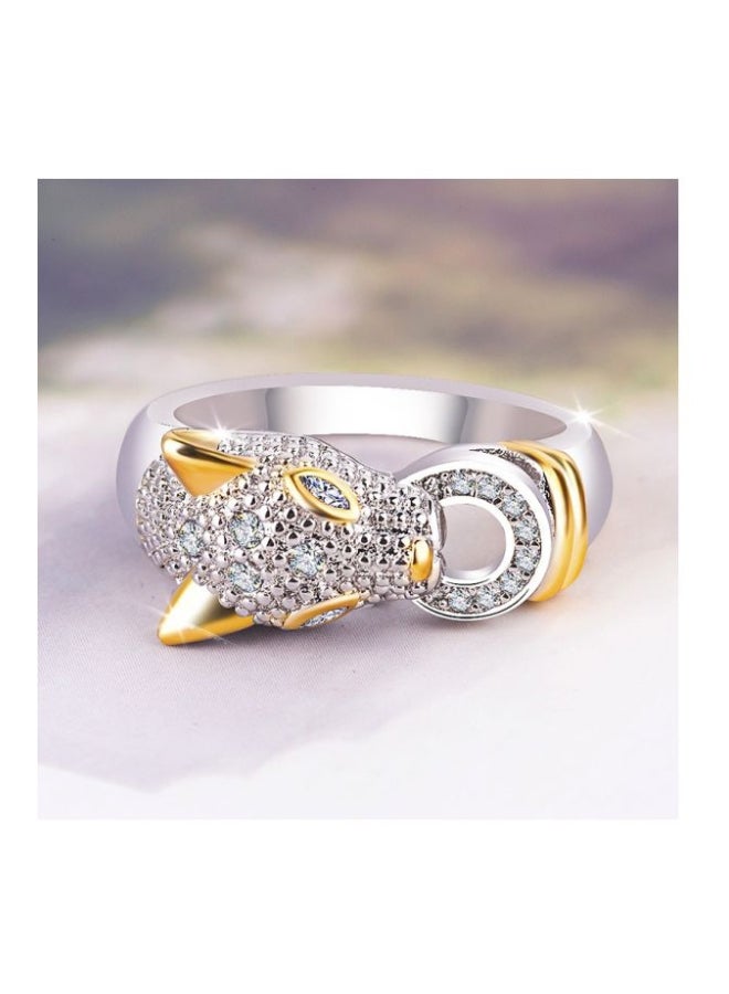 بيوينتي خاتم بنمط فهد فريد مرصع بأحجار الزركونيا المكعبة من المعدن - Image 2