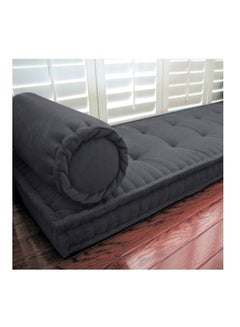 REGAL IN HOUSE Quilted Daybed Mattress Velvet Grey 72x24x4cm  - Image 2