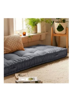 REGAL IN HOUSE Quilted Daybed Mattress Velvet Grey 72x24x4cm  - Image 3