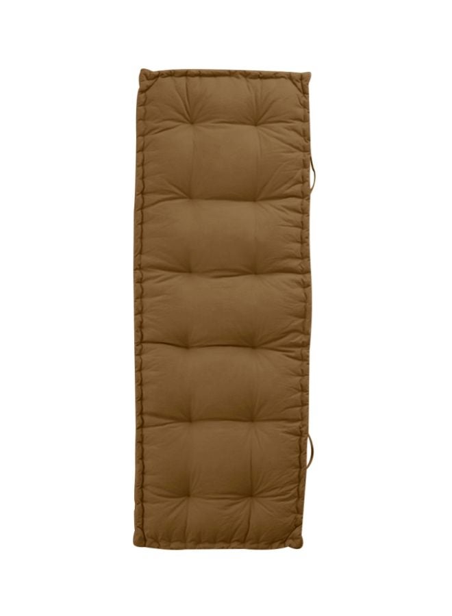REGAL IN HOUSE Quilted Floor Cushion Velvet Brown 72x24x4centimeter  - Image 1