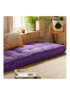REGAL IN HOUSE Quilted Floor Cushion velvet Purple 72x24x4cm  - Image 3