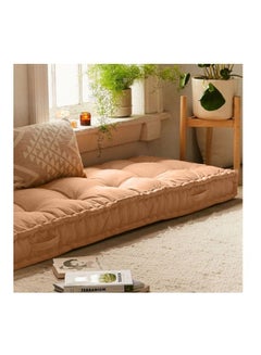 REGAL IN HOUSE Quilted Floor Cushion velvet Brick 72x24x4cm  - Image 3