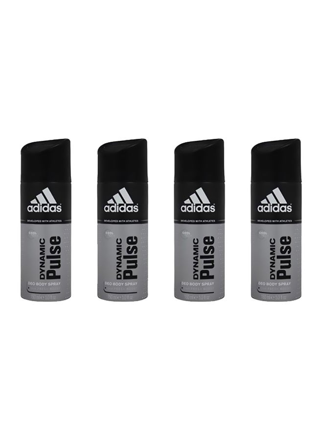 4-Piece Dynamic Pulse Body Spray Deodorant 600ml
