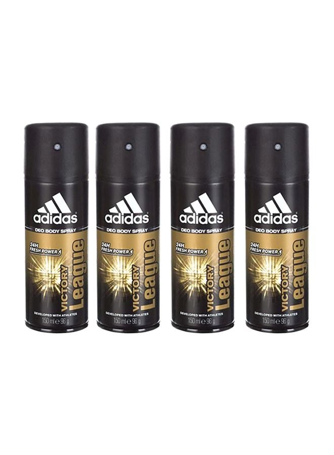 Pack Of 4 Victory League Deo Body Spray Deodorant 600ml