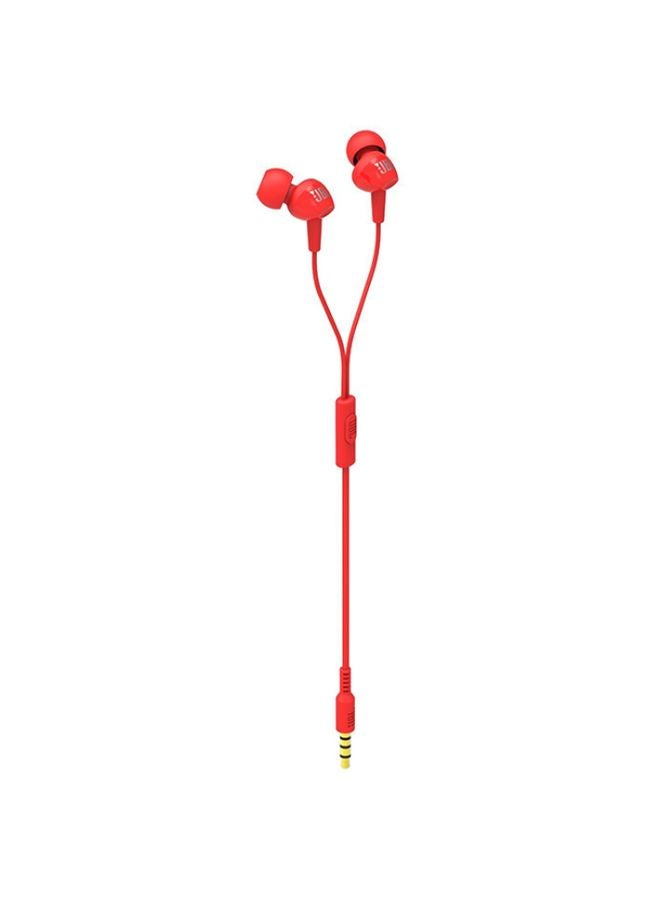 JBL Wired In-Ear Headphones Red - Image 1