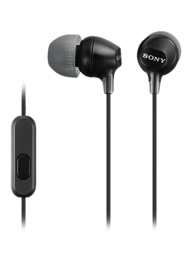 سوني سماعة أذن داخلية سلكية مُزوّدة بميكروفون طراز Mdr-ex15ap أسود - Image 1