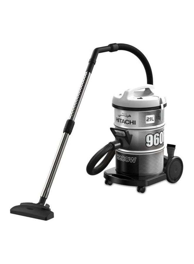 هيتاشي مكنسة كهربائية مزودة بعلبة تخزين بقوة 2200 وات 21 L 2200 W CV-960F SS220 البلاتين الرمادي  - Image 1