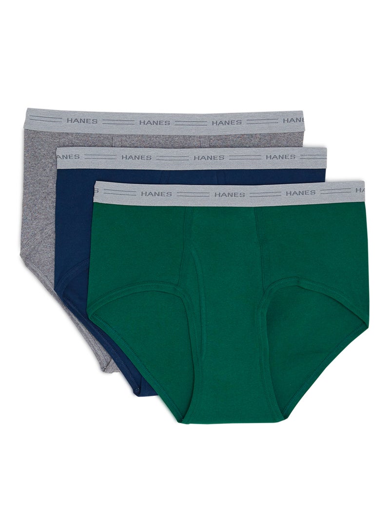 Hanes - 3-Piece Tagless Cotton Briefs Assorted Color/Print - Image 1
