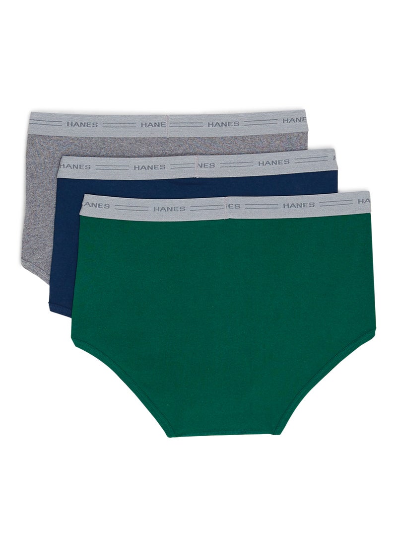 Hanes - 3-Piece Tagless Cotton Briefs Assorted Color/Print - Image 1