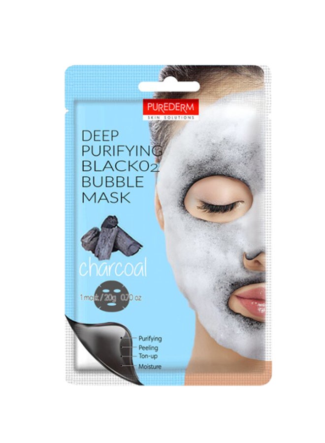Purederm - Deep Purifying Black O2 Bubble Mask Charcoal 20grams - Image 1
