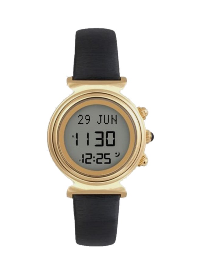 Al Fajr - Women's Leather Digital Quartz Watch Wf14l - 33 mm - Black - Image 1