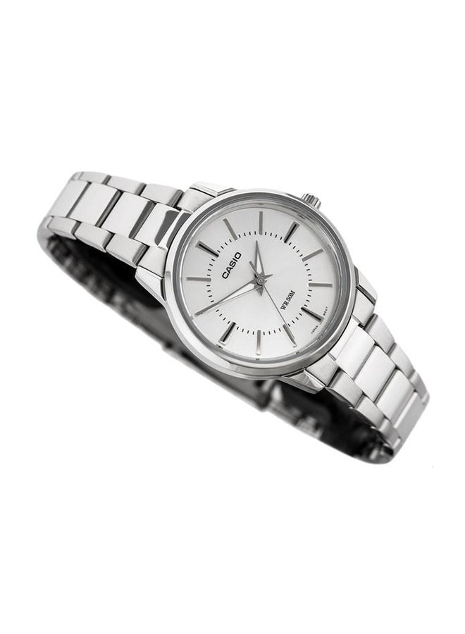 كاسيو ساعة يد بعقارب وسوار من الإستانلس ستيل طراز LTP-1303D-7AVDF - 30 مم - فضي للنساء - Image 4