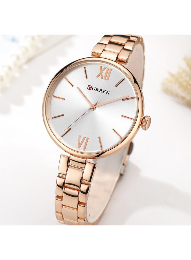 CURREN Women's Water Resistant Analog Watch 9017 - 35 mm - Rose Gold  - Image 3