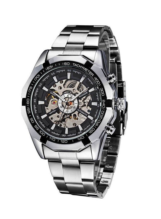 Winner Men's Stainless Steel Analog Watch C1 - 45 mm - Silver  - Image 1