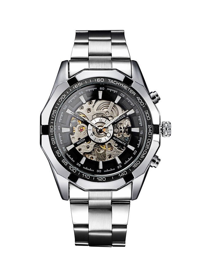 Winner Men's Stainless Steel Analog Watch C1 - 45 mm - Silver  - Image 4