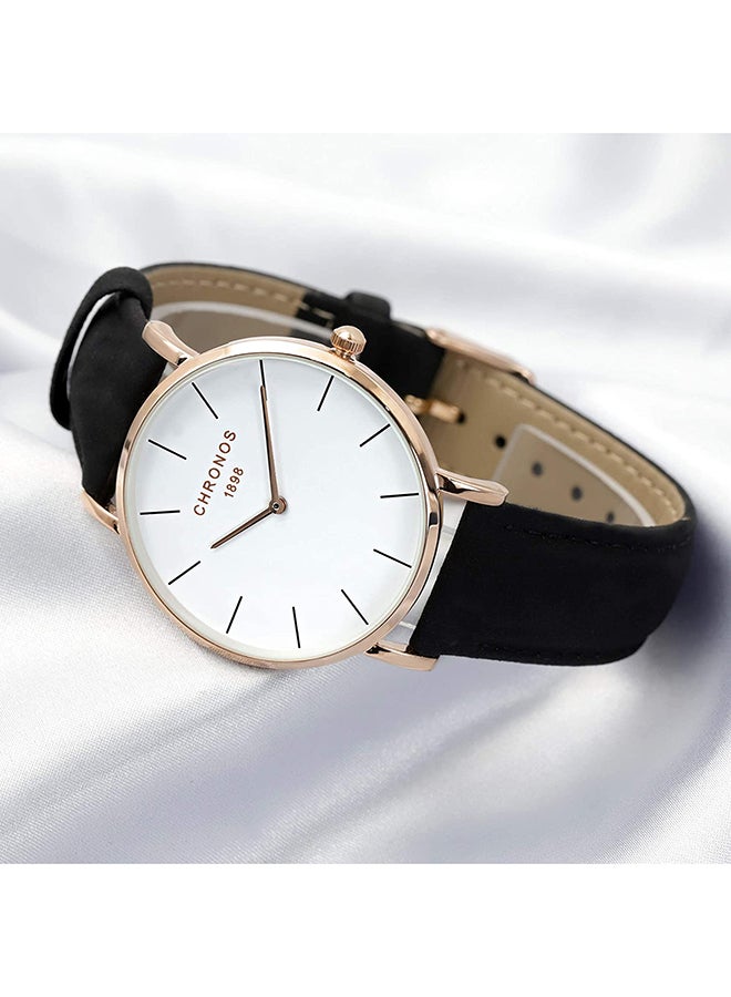 كرونوس ساعة يد بعقارب بسوار جلدي طراز CHR-233 - Image 3