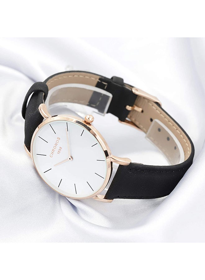 كرونوس ساعة يد بعقارب بسوار جلدي طراز CHR-233 - Image 4