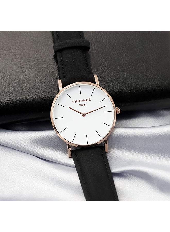 كرونوس ساعة يد بعقارب بسوار جلدي طراز CHR-233 - Image 5