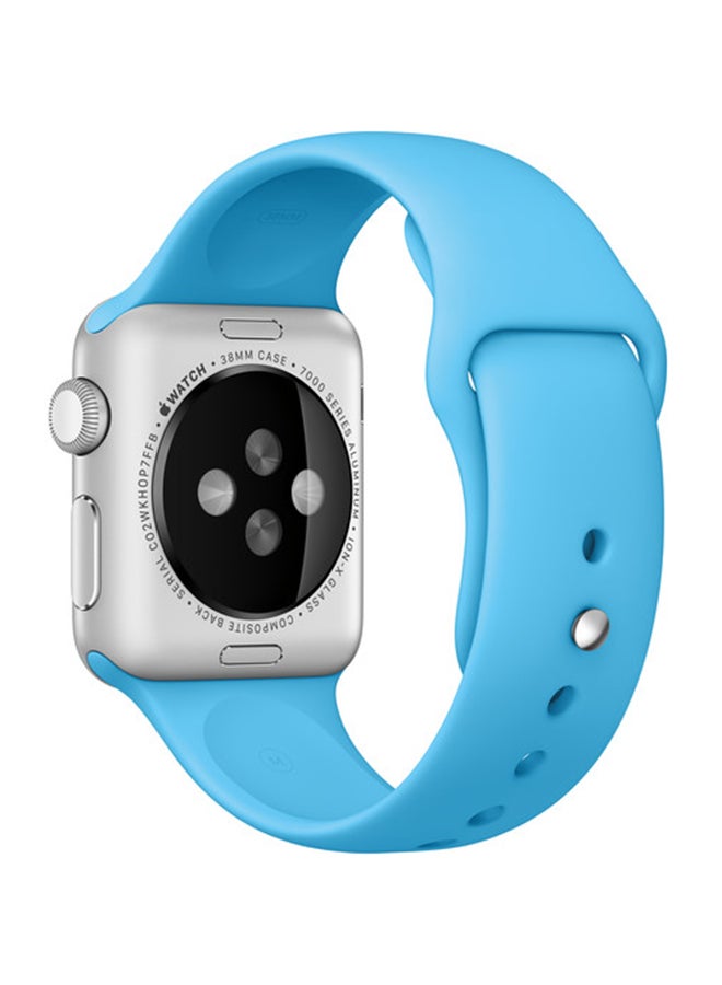 Silicone Wrist Band For Apple Watch Sky Blue