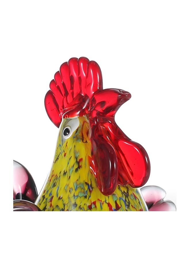 توراتس منحوتة زجاجية للزينة على شكل ديك متعدد الألوان 15x13x14سم - Image 5