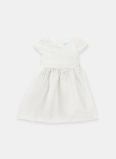 OBAIBI Infants Sequined Jacquard Knitted Dress White  - Image 1