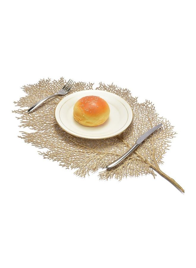 Artificial Leaf Shaped Table Mat Gold 18.11x14.57x0.39inch - Image 3