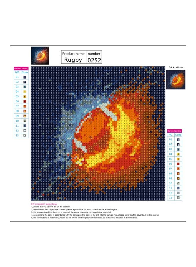 5D Round Full Drill Diamond Painting Blue/Brown/Yellow 11.81inch - Image 2