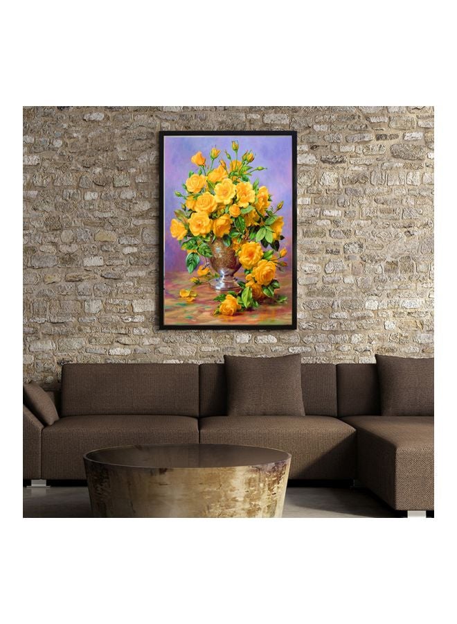 نيوي لوحة فنية 5D مطرزة بغرز متقاطعة بتصميم فسيفساء ماسية أصفر/أرجواني 30x40Ø³Ù†ØªÙŠÙ…ØªØ± - Image 2