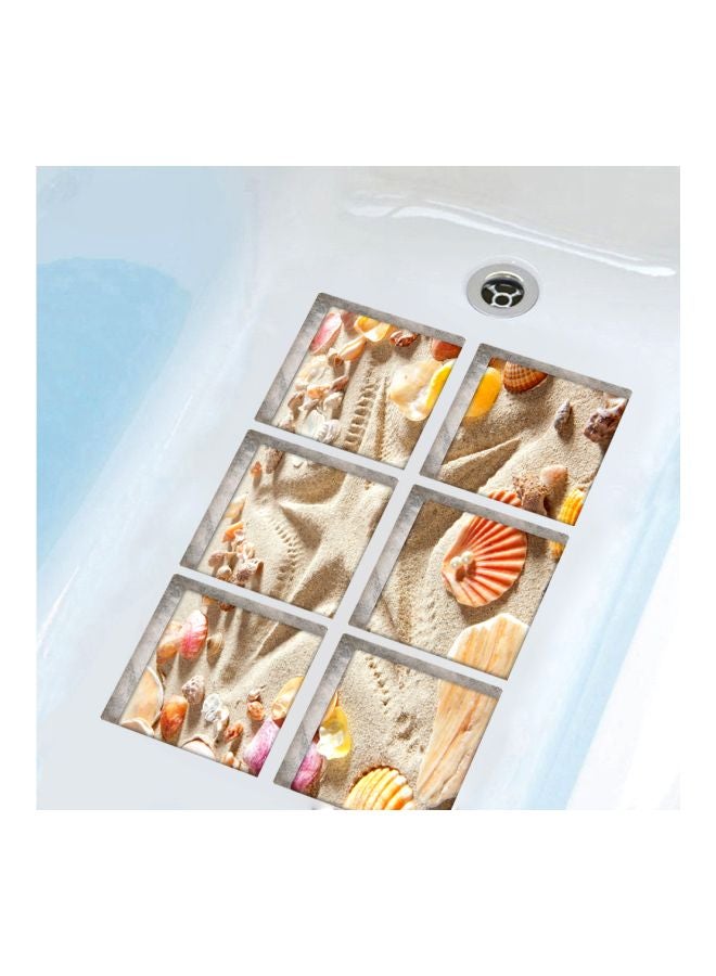 6-Piece 3D Landscape Self Adhesive Wall Sticker Set Beige/Orange/Yellow 16.0x16.0x0.5cm  - Image 2
