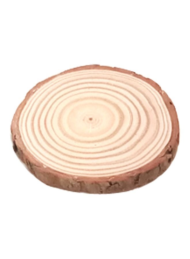 12-Piece Round Shaped Wooden Chips With Bark Set Brown - Image 2