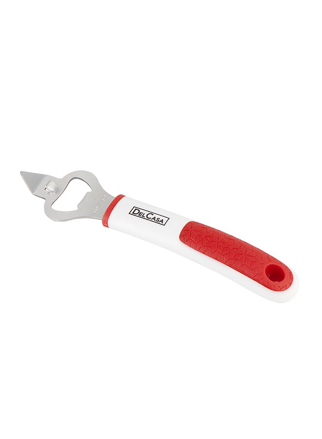 DELCASA Bottle Opener Red/White/Silver 5cm  - Image 1
