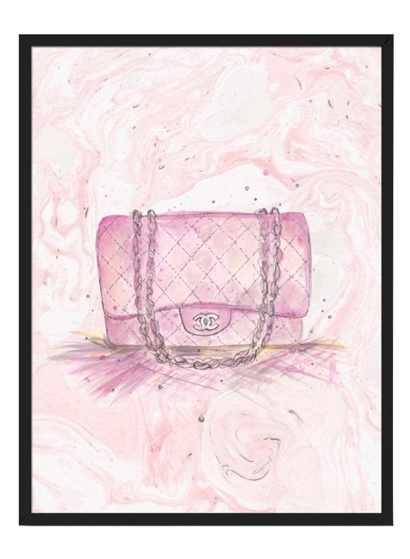 Boomah Accessories Coco Chanel Bag Fashion Poster With Frame Pink 30 x 40cm