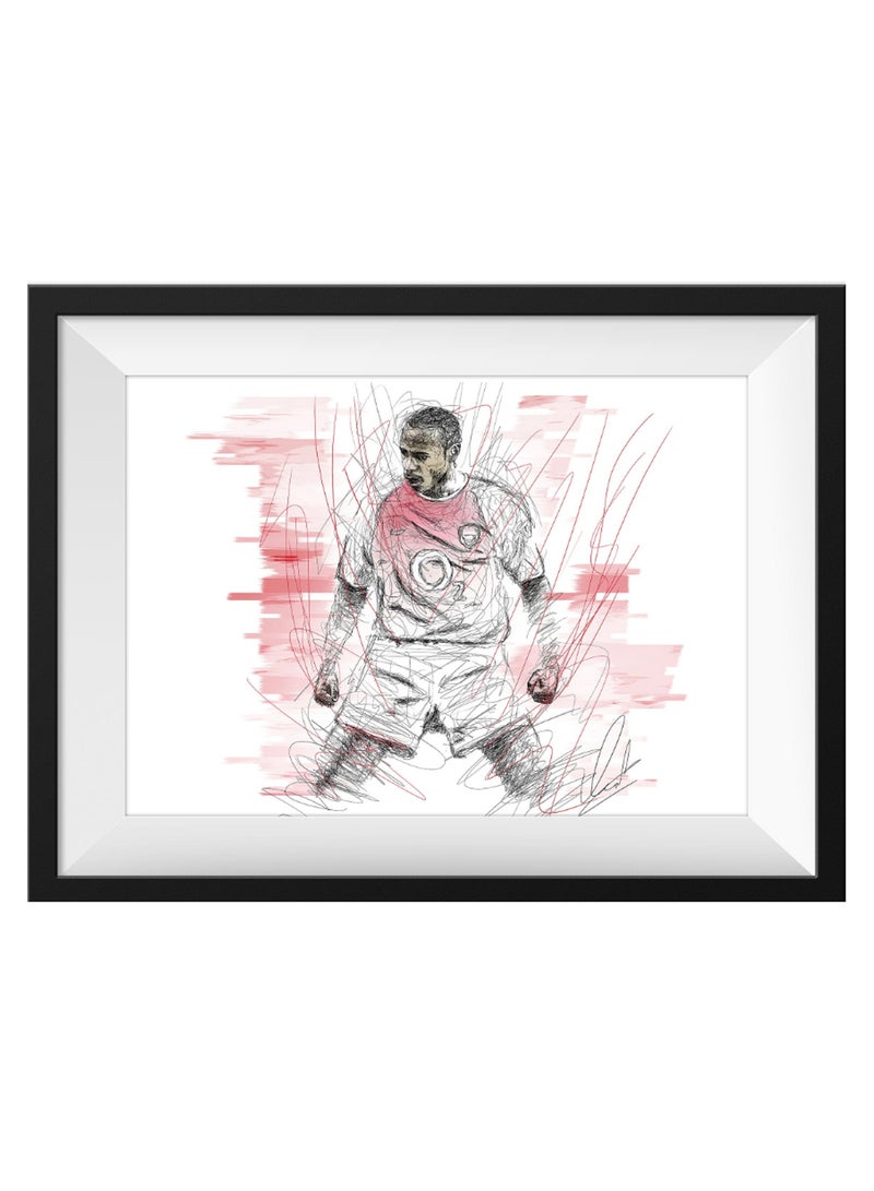 Boomah Accessories Thierry Henry Arsenal Football Art Poster With Frame Multicolor 50 x 40centimeter