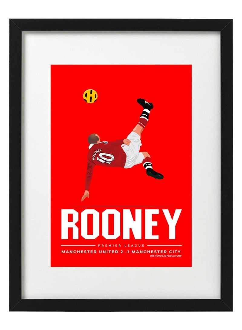 Boomah Accessories - Wayne Rooney Manchester United  Art Poster With Frame Multicolor 30 x 40centimeter - Image 1