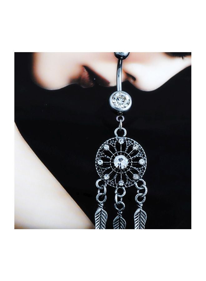 Generic - Surgical Steel Stone Studded Dream Catcher Designed Belly Ring - Image 1