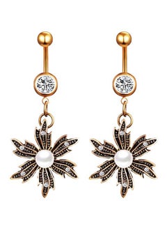 2-Piece Leaf Belly Navel Button Ring