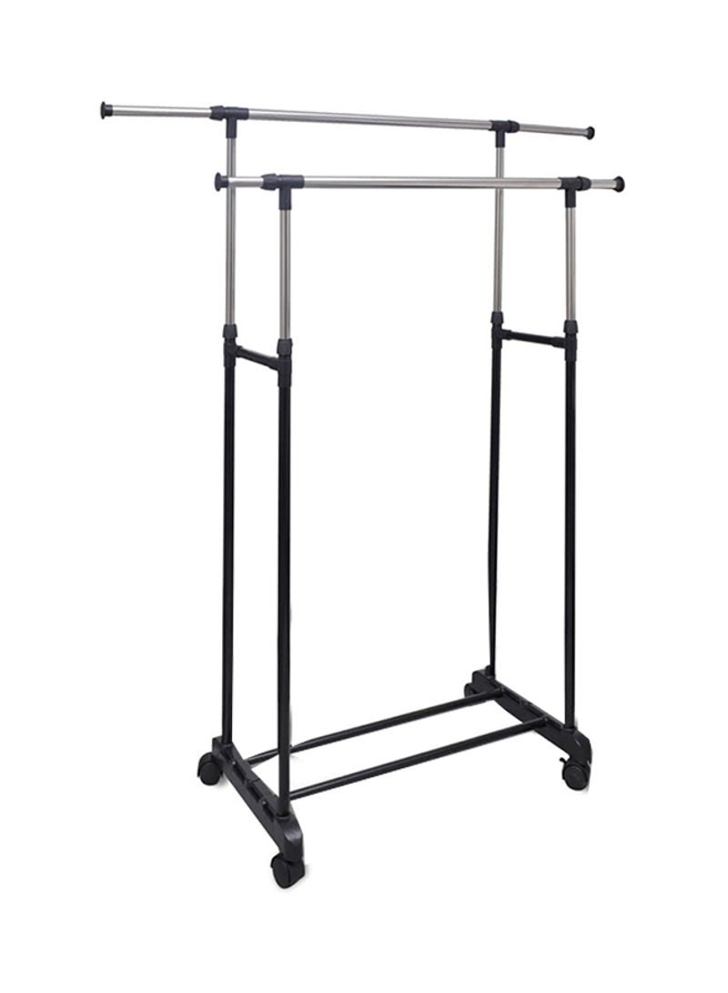 رف ملابس بجودة عالية وقابل للتعديل . أسود 102سم