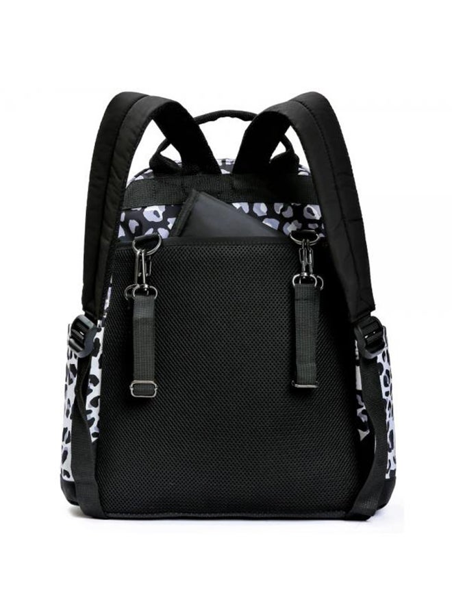 Little Story - Travel Diaper Bag, Animal Print, Ultra Soft, 7 Multiple Pockets, Stroller Hooks, Changing Mat, Dry-Wet Pouch, Suitable For Mom And Dad, Adjustable Padded Shoulder, Zipper Pockets, Black And White - Image 1