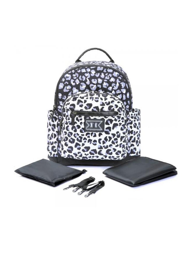 Little Story - Travel Diaper Bag, Animal Print, Ultra Soft, 7 Multiple Pockets, Stroller Hooks, Changing Mat, Dry-Wet Pouch, Suitable For Mom And Dad, Adjustable Padded Shoulder, Zipper Pockets, Black And White - Image 1